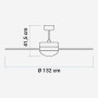 UNIVERSALBLUE Ventilador de techo con luz LED | Aspas reversibles inox y blanco | Ventilador silencioso con Motor AC | Mando a