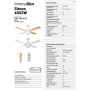 UNIVERSALBLUE Ventilador de techo con luz LED | Aspas reversibles inox y blanco | Ventilador silencioso con Motor AC | Mando a