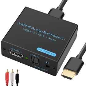 VEDINDUST HDMI Audio Extractor 4K Splitter a Óptical SPDIF Toslink Salida de 3.5mm Audio Adaptador Soporte DTS PCM para PS4 PS5