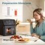 Cosori Freidora de Aire 5.5L Interior Metálico Real, Air Fryer Diseño Antióxido, Tecnología Calefacción Uniforme, 100 Recetas,