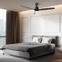 Cecotec Ventilador de Techo con Luz EnergySilence Aero 5275 White&BlackWood 40 W y 52", con motor DC, mando a distancia, luz