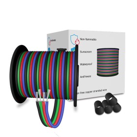 LEADTOPS 22AWG 4x0,32mm² 4pin 10 M LED Eléctrico RGB Cable 22 Calibre Cable de Extensión de Conductor Cable de Línea para RGB