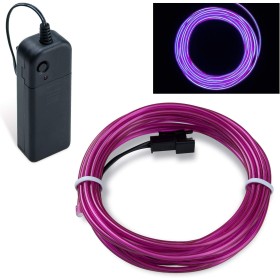 COVVY Cable LED Tira de Luces de Neon Flexible de Alimentado 3 Modos de Funcionamiento, Decoración de Coche, Fiestas, Disfraz de
