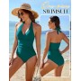 RITOSTA Bañadores Mujer Reductores Barriga Sexy Traje de Baño de Una Pieza Bañador Vientre Plano Bañadores Push Up con Relleno
