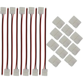 CESFONJER 20 piezas kits conectores tiras luz LED incluyen cable conexión sin soldadura LED 2 pines de 8 mm de ancho, conector