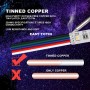 CARLITS 22AWG 5pin 5x0.3mm² 20m Cable de Extensión Línea Alámbrica Cobre Estañado Trenzado para 5 Colores RGBW Tira de Luces LED