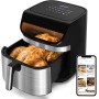 Aigostar Freidora de Aire XXL 8.8L Air Fryer 2200W, Doble Resistencia, 55% Menos Energía, Air Fryer con 13 Programas, Acero Inox