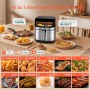Aigostar Freidora de Aire XXL 8.8L Air Fryer 2200W, Doble Resistencia, 55% Menos Energía, Air Fryer con 13 Programas, Acero Inox