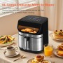Aigostar Freidora de Aire XXL 8.8L Air Fryer 2200W, Doble Resistencia, 55% Menos Energía, Air Fryer con 13 Programas, Acero Inox