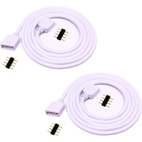 LitaElek 2pcs 2.5m Cable Alargador Tira LED RGB LED Strip Extension Cable 4 Pines Cable Extensión Cinta LED Extensor Cable Banda