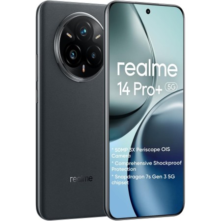 realme 14 Pro+ 5G Smartphone 8+256GB,50MP IMX882 Periscope,procesador Snapdragon 7s de Tercera generación,Pantalla Curva