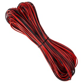 Sixfolo 30M 22AWG Cable de Alambre Eléctrico 0.3mm² Cable Rojo y Negro de 2 Hilos Cable de Cobre Estañado de PVC Cable de