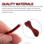 Sixfolo 30M 22AWG Cable de Alambre Eléctrico 0.3mm² Cable Rojo y Negro de 2 Hilos Cable de Cobre Estañado de PVC Cable de