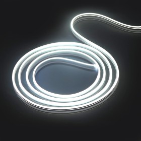 EXTRASTAR Tira de Luz LED de Neón, Luz Blanca Fría, 12V, Cable 5M, 120 LED, Impermeable IP65, 8.5W/M, No Regulable, Tira de LED