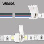 AOTOINK 30M 5x0.32mm² Cable de Extensión LED RGBW, Calibre 22 Cable de 5 Núcleos, 12 V CC 22 AWG con 10 Conectores para Tiras