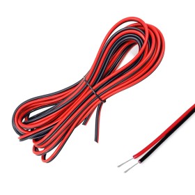 Sixfolo 15M 0.3mm² 22AWG Cable de Alambre Eléctrico Rojo y Negro 2 Conductor Cable de Cobre Estañado Cable de Flexible Extensión