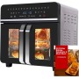 Freidora sin Aceite y Horno de Aire Caliente 23 litros, Emphsism Freidora de aire XXL con compartimento doble 2600W Oven,