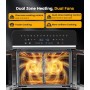 Freidora sin Aceite y Horno de Aire Caliente 23 litros, Emphsism Freidora de aire XXL con compartimento doble 2600W Oven,