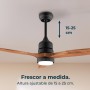 Cecotec Ventilador de Techo con Luz EnergySilence Aero 5300 White&Wood Design. 30W, Diámetro 52” con 3 Aspas, Motor DC, Luz LED,