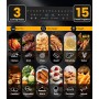 Freidora sin Aceite y Horno de Aire Caliente 23 litros, Emphsism Freidora de aire XXL con compartimento doble 2600W Oven,