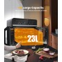 Freidora sin Aceite y Horno de Aire Caliente 23 litros, Emphsism Freidora de aire XXL con compartimento doble 2600W Oven,