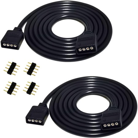 LitaElek 2.5m Cable Alargador Tira LED RGB LED Strip Extension Cable 4 Pines Cable Extensión Cinta LED Extensor Cable Banda LED