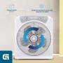 Grunkel - Ventilador de suelo potente y ligero - BOX FAN - Circulador de aire con temporizador de 60 minutos y 3 velocidades.
