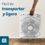 Grunkel - Ventilador de suelo potente y ligero - BOX FAN - Circulador de aire con temporizador de 60 minutos y 3 velocidades.