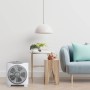Grunkel - Ventilador de suelo potente y ligero - BOX FAN - Circulador de aire con temporizador de 60 minutos y 3 velocidades.