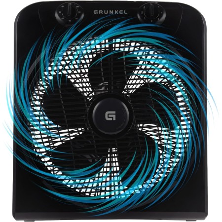 Grunkel - Ventilador de suelo potente y ligero - BOX FAN - Circulador de aire con temporizador de 60 minutos y 3 velocidades.