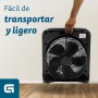Grunkel - Ventilador de suelo potente y ligero - BOX FAN - Circulador de aire con temporizador de 60 minutos y 3 velocidades.