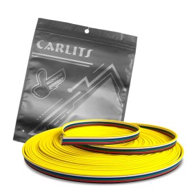 CARLITS 22 AWG 6 pin 6x0.3mm² 20m RGBWW Cable de Extensión Línea Alámbrica Cobre Estañado Trenzado para 6 Colores RGB CCT Tira
