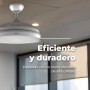 EVVO Ventilador de Techo con Aspas Rectráctiles y Luz, Ø107cm, 3 Aspas, Motor DC 40W, 6 Velocidades, Temporizador hasta 4h,