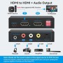 VEDINDUST HDMI Audio Extractor 4K Splitter a Óptical SPDIF Toslink Salida de 3.5mm Audio Adaptador Soporte DTS PCM para PS4 PS5