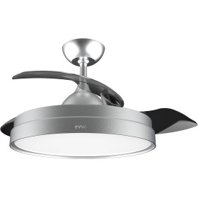 EVVO Ventilador de Techo con Aspas Rectráctiles y Luz, Ø107cm, 3 Aspas, Motor DC 40W, 6 Velocidades, Temporizador hasta 4h,