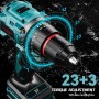 Brushless Taladro Percutor a Bateria 21V, Taladro Atornillador Electrico, Taladro Atornillador Batería (2x2.0Ah Baterías, 24