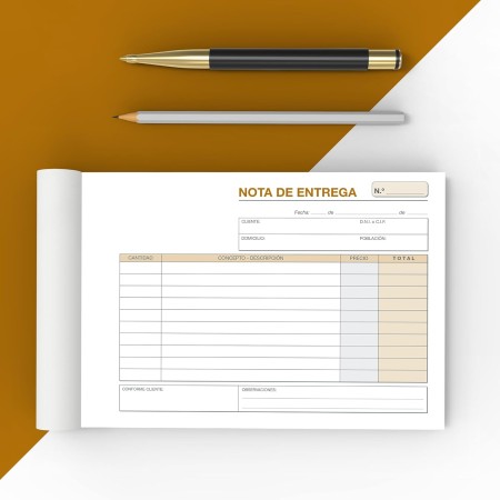 Happymots - Talonarios Nota de Entrega| 2 Copias en Castellano | 50 Hojas + 50 Copias | Libros de Nota de Entrega con Copia |