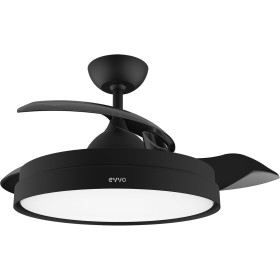 EVVO Ventilador de Techo con Aspas Rectráctiles y Luz, Ø107cm, 3 Aspas, Motor DC 40W, 6 Velocidades, Temporizador hasta 4h,