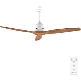 Cecotec Ventilador de Techo EnergySilence Aero 5270 White&BlackWood, Motor DC 40W, Diámetro 132 cm, Mando, Temporizador, 6