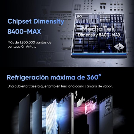 realme GT 7T Smartphone 5G 12+256 GB, chipset Dimensity 8400-MAX, batteria Titan da 7000 mAh, Display da 6,78" 1.5K 120Hz,