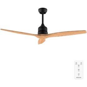 Cecotec Ventilador de Techo EnergySilence Aero 5270 Black&LightWood. 40W, Motor DC, Diámetro 132 cm, Mando, Temporizador, 6