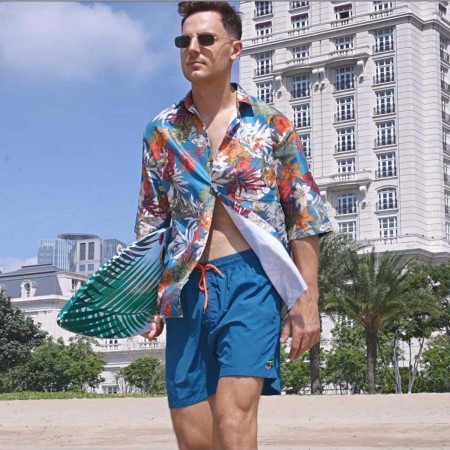 JustSun Bañador Hombre con Bolsillo Cremallera Surferos Impermeable Secado Rápido con Forro de Malla