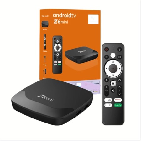 TV Box Android Z6 Mini con Voice Assistant, Reproductor Multimedia Digital, Control Remoto con Botones de Acceso Directo