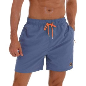 JustSun Bañador Hombre con Bolsillo Cremallera Surferos Impermeable Secado Rápido con Forro de Malla