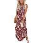 AUSELILY Vestidos Largos Mujer Verano Maxi Sin Mangas Informal Vestido de Playa con Bolsillos