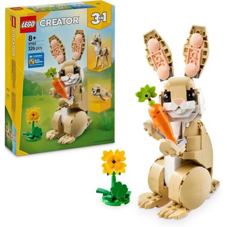 LEGO Creator 3 en 1 Fauna Salvaje: Flamenco Rosa Transformable en Cacatúa o Ajolote de Juguete, Juego con Figuras Articuladas de
