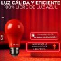 DM TECH Luz Roja Nocturna Melatonina E27 - Bombilla Terapia Roja para Dormir - Tecnología Flicker Free + 0% Luz Azul + Rosca