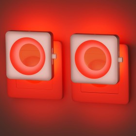2 Piezas Luz Nocturna Infantil, Roja Light LED Luce Notturna con Sensore Crepuscolare, Bajo Consumo de Energía Noche para