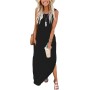 AUSELILY Vestidos Largos Mujer Verano Maxi Sin Mangas Informal Vestido de Playa con Bolsillos