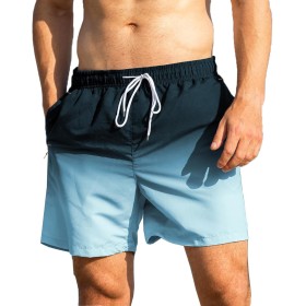 JustSun Bañador Hombre con Bolsillo Cremallera Surferos Impermeable Secado Rápido con Forro de Malla